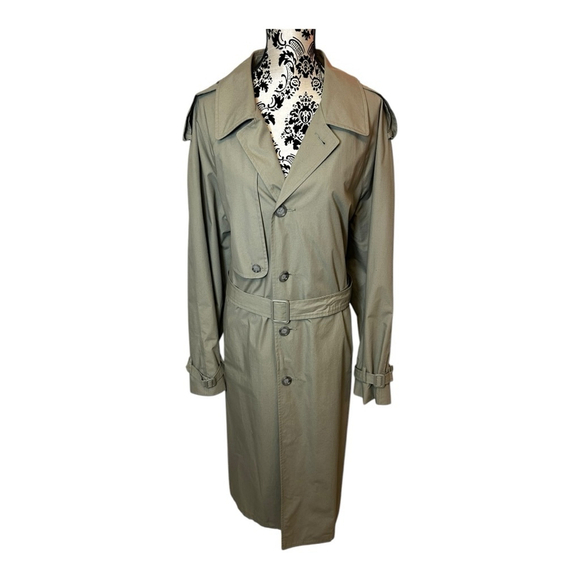 London Fog 80s Vintage Trench Coat - Full-Length, Oversized, Tan